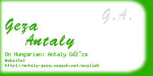 geza antaly business card